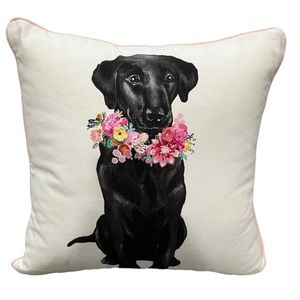 Black Labrador Throw Pillow decor